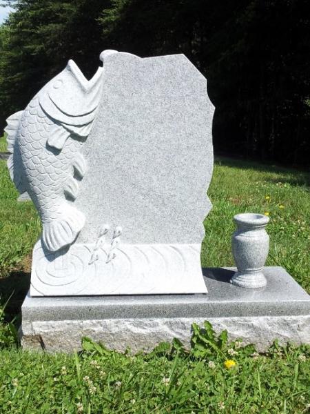 We know that this can be a difficult time for families and we will do all we can to make sure you are satisfied and most of all that your loved one is honored. Our fish monument may be an option when choosing the right monument for your loved one. 